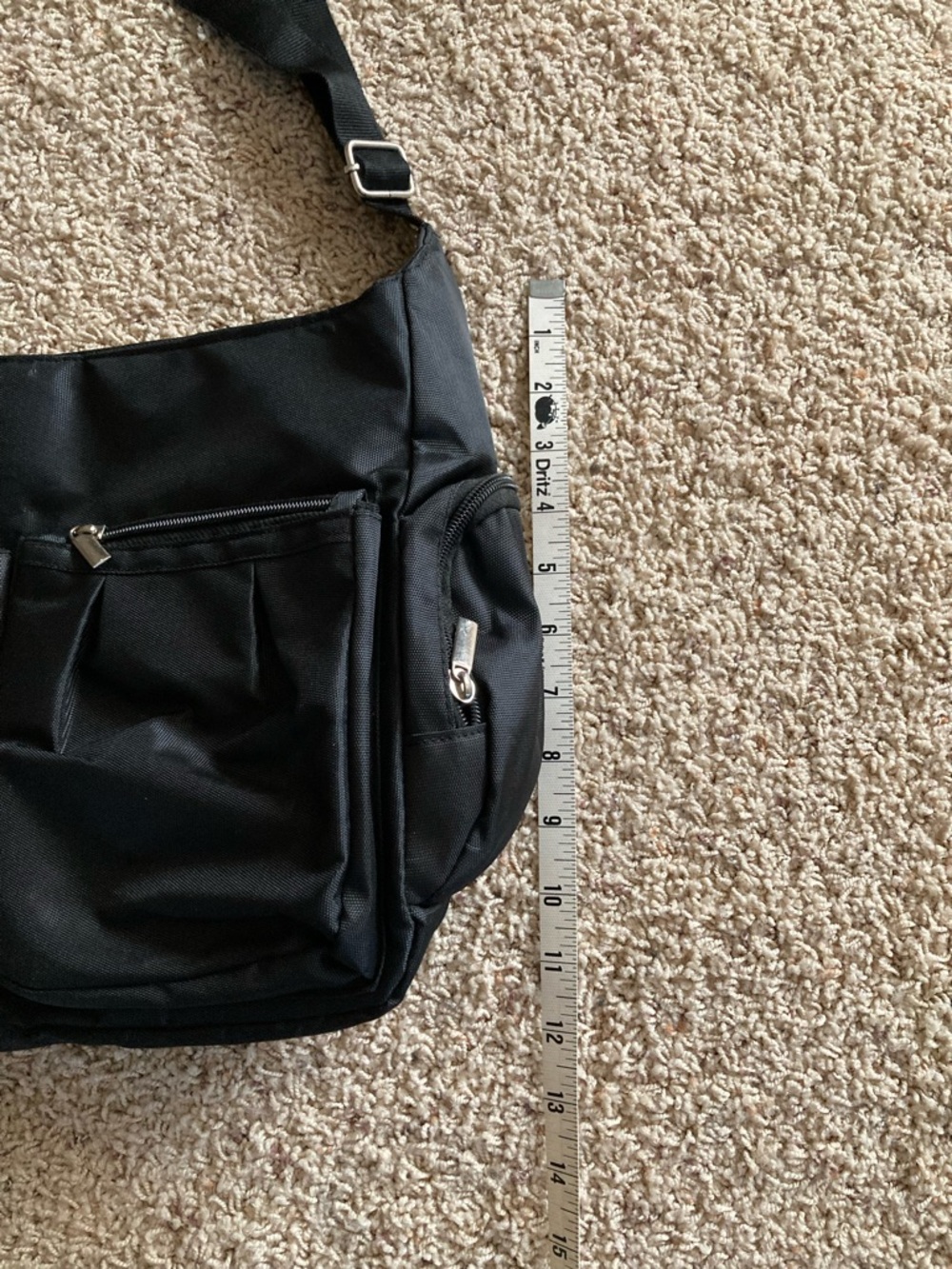 Black Crossbody Shoulder Bag - Lightweight Everyday Carry - Picture 6 of 8